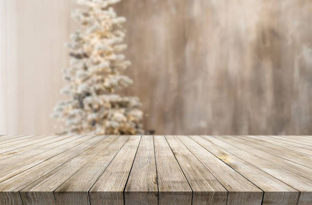 istock Rustic table on a beautiful Christmas or New Year background 1359397287