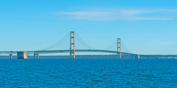 istock The Mackinac Bridge on a Clear Summer Day 1359397450