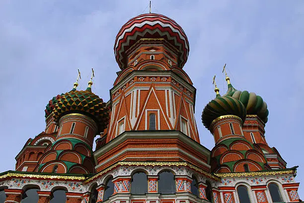 Top of Saint-Basil's cathedral in Moscou, Russia