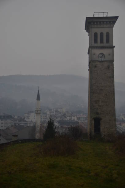 Travnik Clock Tower, Bosnia stock photo