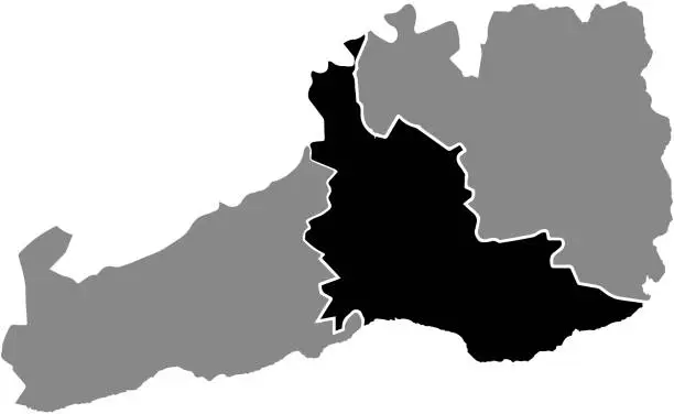 Vector illustration of Location map of the Kreis Centrum District of St. Gallen, Switzerland