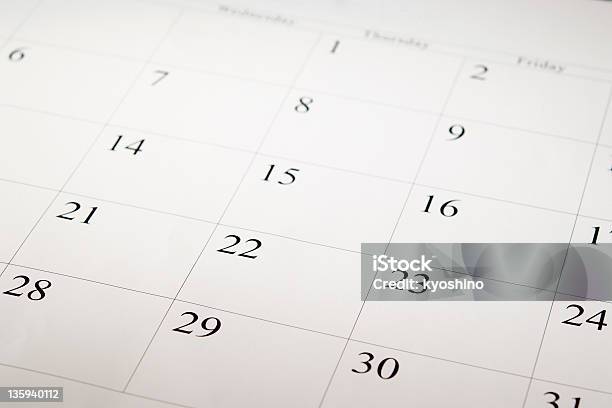 Closeup Shot Of A Blank Calendar With Calendar Date Stock Photo - Download Image Now