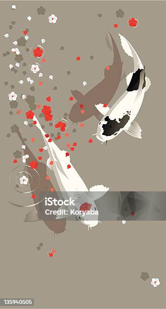 Японский Весна — стоковая векторная графика и другие изображения на тему Лепесток - Лепесток, Рыба, Азиатского и индийского происхождения