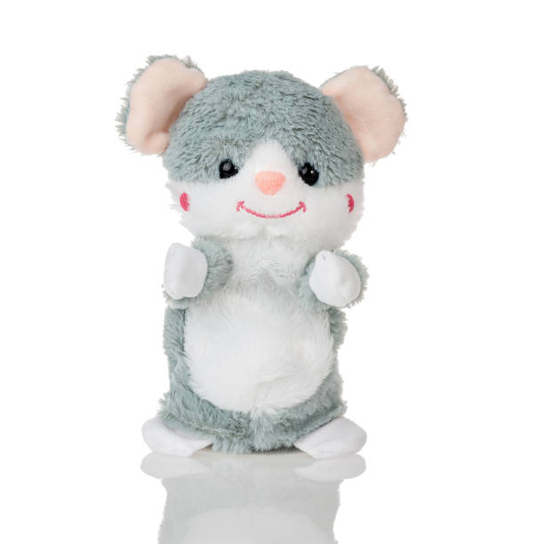 istock Toy for children soft mouse cheerful, talking, chatterbox toy, repeating animal, speech development in children, isolated on a white 1359408194