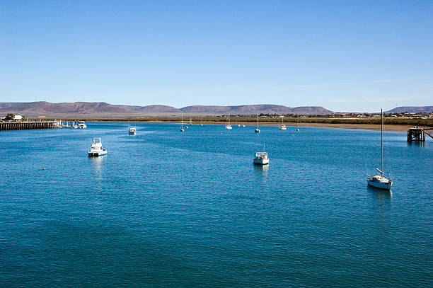 Looking down Spencer Gulf inlet. Standing on bridge Eyre hwy. South Australia.