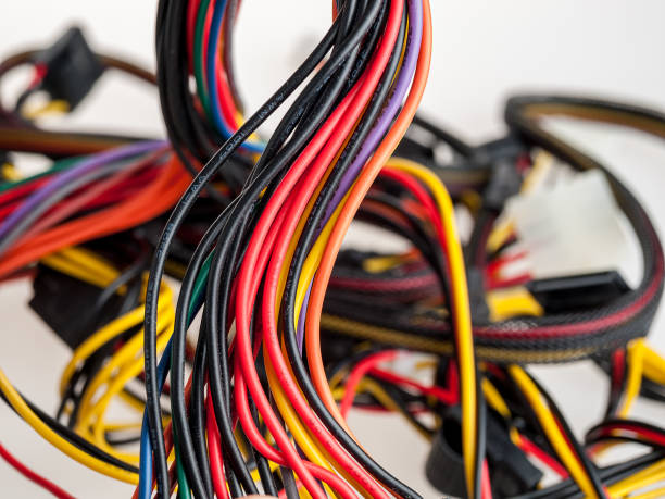 istock Electrical wires, cables, electrical wiring in the building, electrical appliances 1359416814
