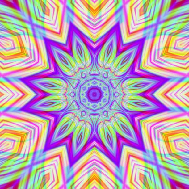 istock Abstract Green, Pink & Purple Glowing Fractal Flower 1359416996