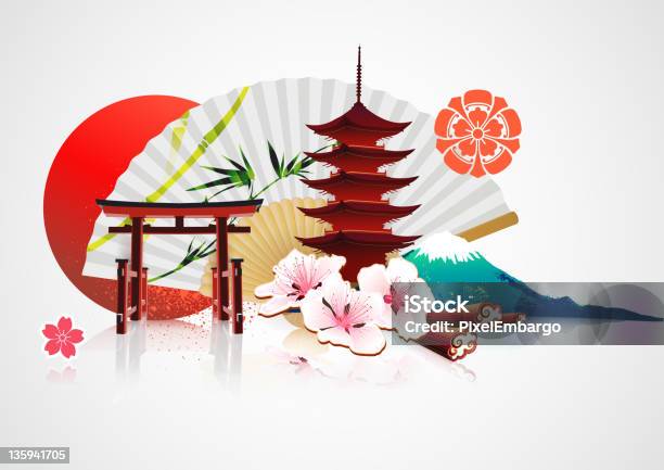 Fond Japonais Traditionnel Vecteurs libres de droits et plus d'images vectorielles de Japon - Japon, Pagode, Culture japonaise