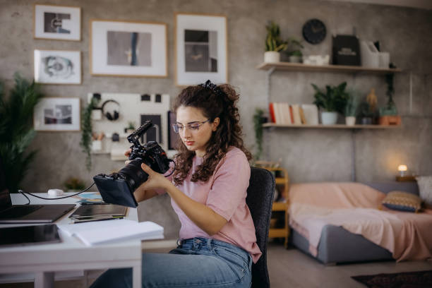 istock Young beautiful woman working from her home office studio 1359432752
