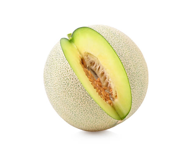 istock Cantaloupe melon isolated on white background 1359445349