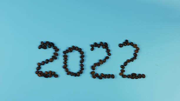 istock idea and creative number 2022, coffee beans on a blue background 1359448446