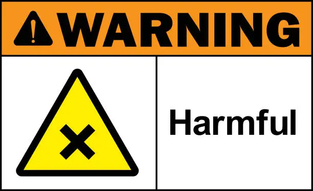 Vector illustration of Harmful asbestos warning sign.