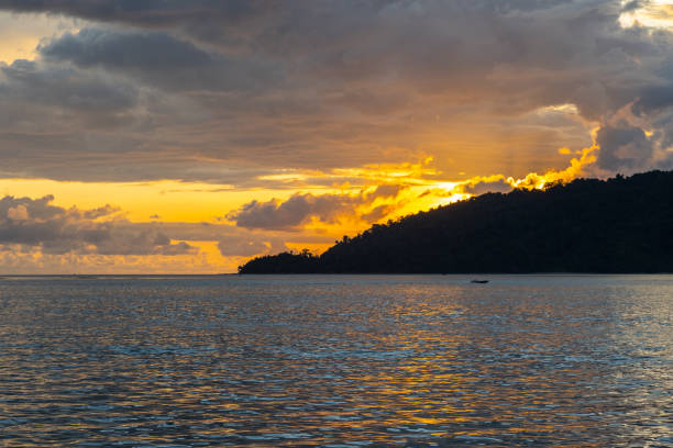 istock Beautiful Sunset with dramatic cloud at Waterfront Kota Kinabalu, Sabah, Borneo during Beautiful sunset. 1359454764