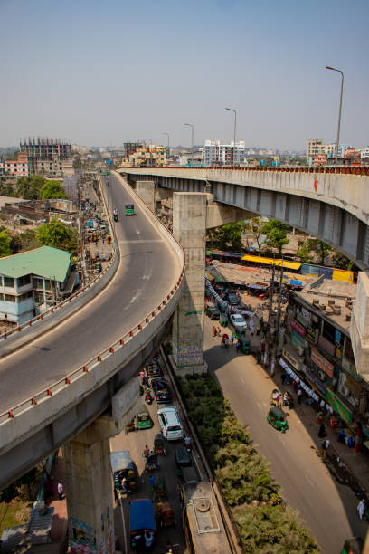 istock Vertical view of Akhtaruzzaman Flyover (Muradpur Flyover) in Chittagong city. 1359458607