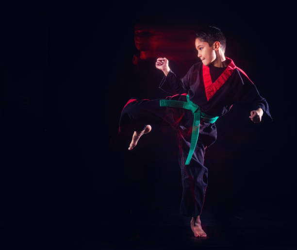 Latin 9 years old karate kid