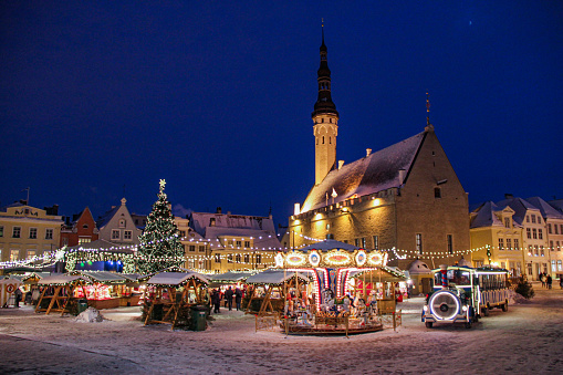 Old town square in Tallinn in Christmas