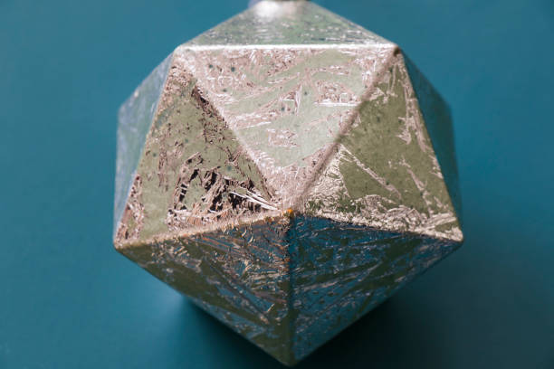 geometric figure icosahedron on the blue background