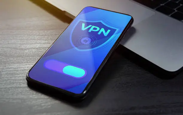 Photo of VPN Security Network - Internet Privacy Data Encryption Software Service concept. Virtual private network application for anonymous internet using, unblock websites, encrypt connection