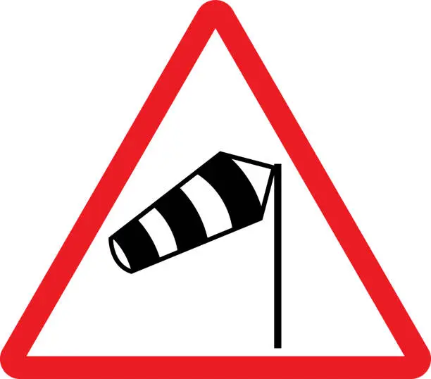 Crosswind Vector Example Crosswind road sign Royalty Free Stock SVG Vector and Clip Art