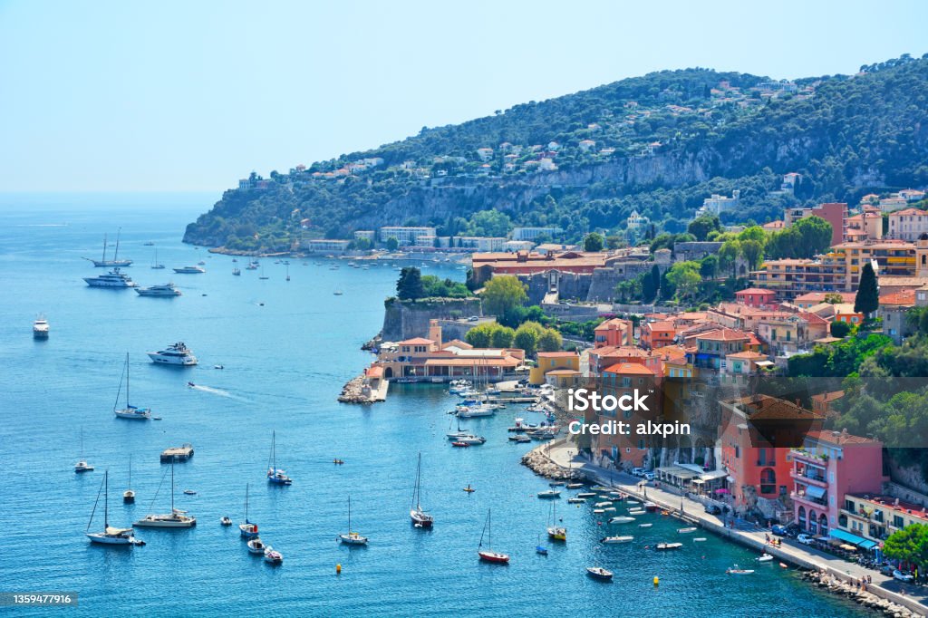 Villefranche-sur-Mer on the French Riviera The Villefranche-sur-Mer town on the French Riviera, about 8 km east of Nice, France Nice - France Stock Photo