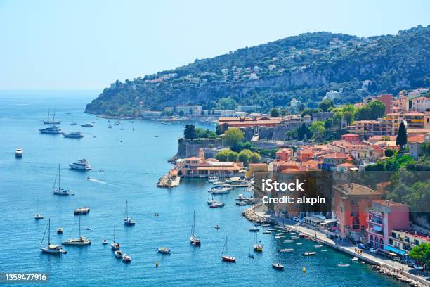 Villefranchesurmer On The French Riviera Stock Photo - Download Image Now - Nice - France, France, French Riviera