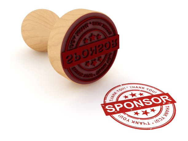 Sponsor Stamp Sponsor Stamp. Digitally generated image isolated on white background transparent donation box stock pictures, royalty-free photos & images