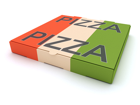 Pizza Box. Digitally Generated Image isolated on white background