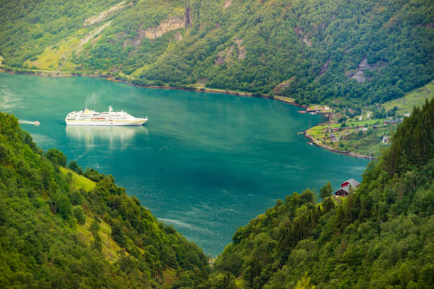 istock Fjord Geirangerfjord with cruise ship, Norway. 1359484029