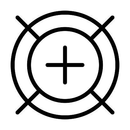 Calibration icon circle ring with crosses for alignment fine adjustment calibration, stock illustration