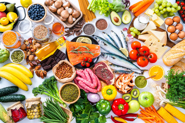 istock Large group of food background. Top view 1359487246