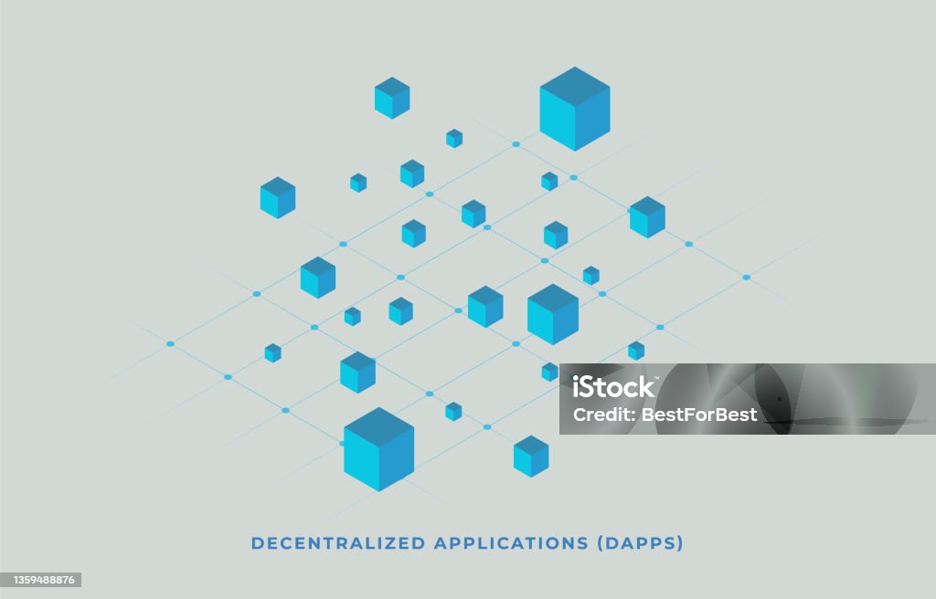 Decentralized Application Dapps Concept Blockchain Technology Fintech ...