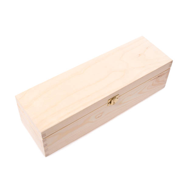 istock Wooden box isolated on white background. Clipping path included. 1359498344