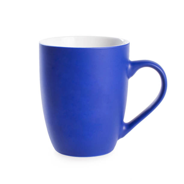 istock Navy blue mug for tea isolated on white background. Cup of tea, coffee. 1359498948