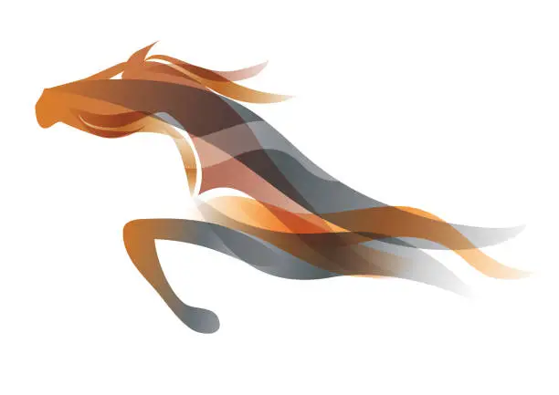 Vector illustration of Running horse.