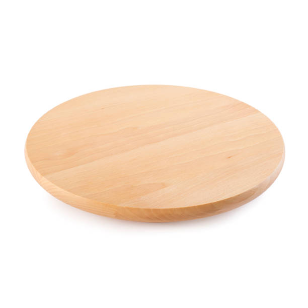istock Pizza board isolated on white background. Natural wooden cutting board. 1359499349