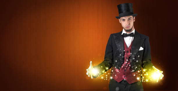 istock Illusionist holding superpower on his hand 1359507239