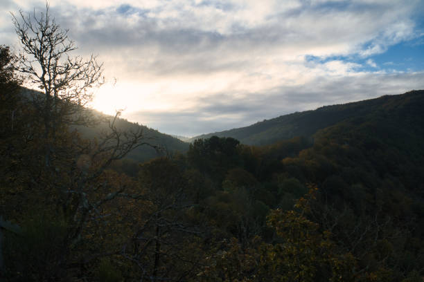 istock Sunrise over the mountains of the small Saar loop 1359507443