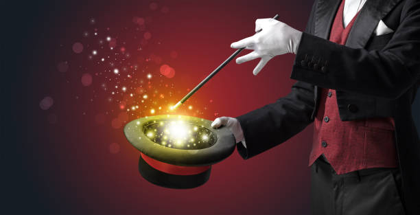 istock White hand in middle of conjuring 1359507551