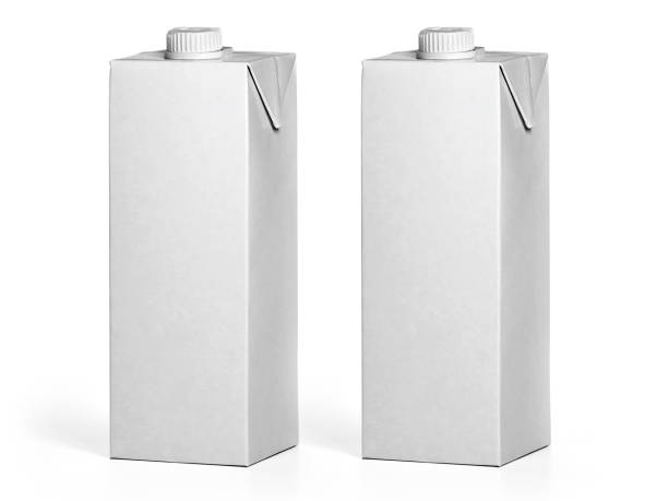 istock Milk and juice carton packages isolated on white background 1359509596