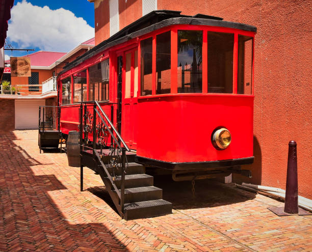 light purple trolly on a clear sunny day in memphis tennessee