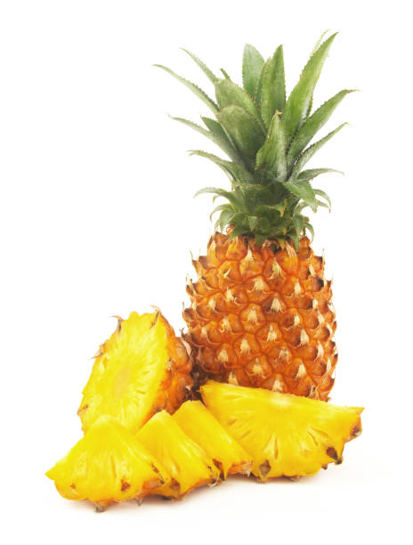istock Fresh ripe pineapple fruit and pineapple fruit slices isolated 1359519645