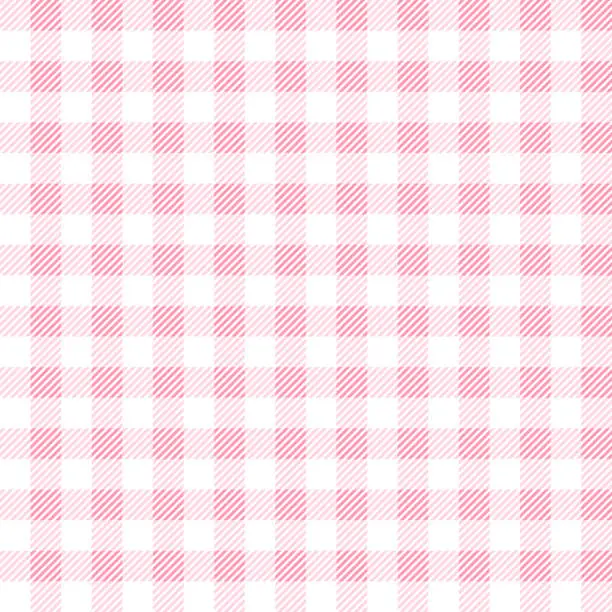 Vector illustration of Pink plaid seamless pattern clothes texture vector illustration background