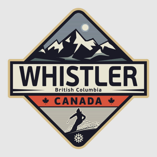 whistler, british columbia - whistler britisch kolumbien stock-grafiken, -clipart, -cartoons und -symbole