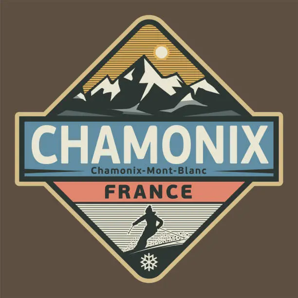 Vector illustration of Chamonix, France