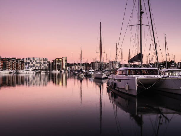 Ipswich Marina Pink Sunset