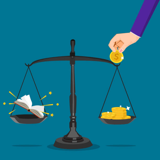 istock Scales and book. The concept of investing in knowledge. vector illustration 1359523889