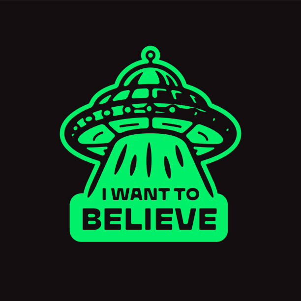 ufo 티셔츠를 믿고 싶어요. - 외계인 stock illustrations