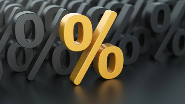 istock Yellow percent symbol 1359525524