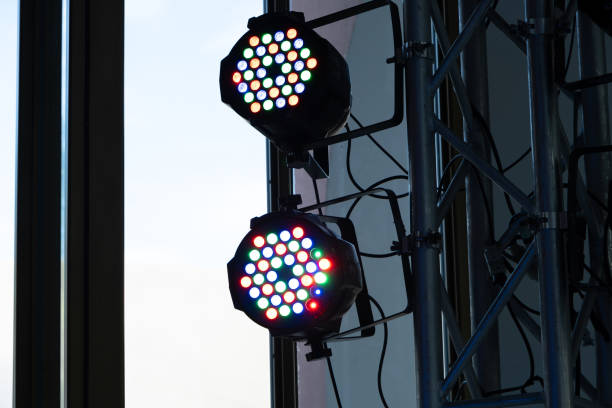istock LED PAR lights hanging on a truss at event professional lighting device colored equipment 1359525868