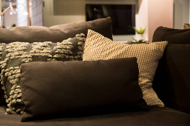 istock Various cushions on the sofa in living room 1359531306